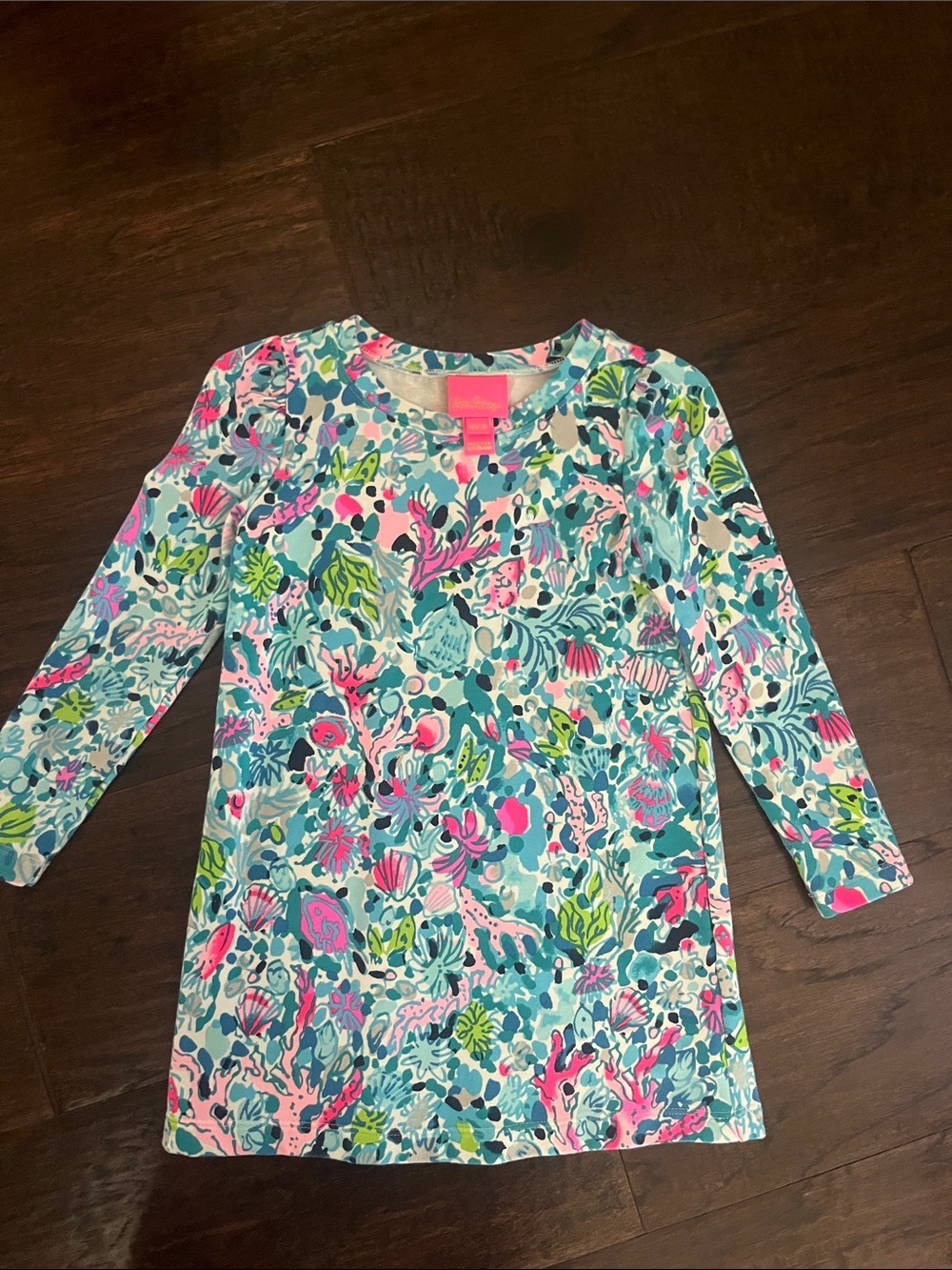 Lilly Pulitzer Girls Multicolor Floral Tunic Dress - Pink, Aqua, Green
